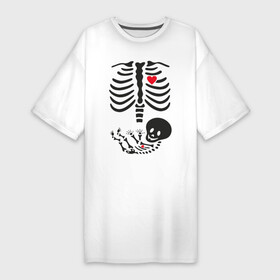 Платье-футболка хлопок с принтом МАЛЫШ ВНУТРИ в Белгороде,  |  | baby | daughter | mama | mother | skillet | skull | son | беременным | дочка | кости | малыш | мама | прикол | ребенок | рентген | сердце | скелет | снимок | сынок | шутка