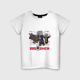 Детская футболка хлопок с принтом Плохое предзнаменование в Белгороде, 100% хлопок | круглый вырез горловины, полуприлегающий силуэт, длина до линии бедер | bad | bad omen | maincraft | mob | omen | pixel | unit | маинкрафт | майнкрафт | моб | персонаж | пиксели | предзнаменование
