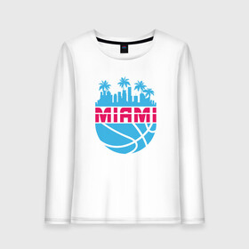 Женский лонгслив хлопок с принтом Miami в Белгороде, 100% хлопок |  | basketball | miami heat | mvp | nba | sport | streetball | аризона | баскетбол | батлер | игра | майами хит | мяч | нба | спорт | стритбол | тренер | чемпион