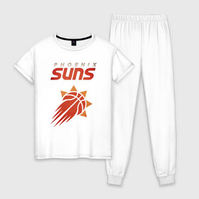 Женская пижама хлопок с принтом Phoenix Suns в Белгороде, 100% хлопок | брюки и футболка прямого кроя, без карманов, на брюках мягкая резинка на поясе и по низу штанин | basketball | mvp | nba | phoenix | sport | streetball | suns | аризона | баскетбол | игра | крис пол | мяч | нба | санс | спорт | стритбол | тренер | финикс | чемпион