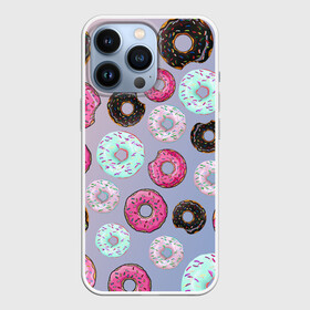 Чехол для iPhone 13 Pro с принтом Пончики в Белгороде,  |  | еда | пончик с глазурью | пончики | розовая глазурь | шоколадный пончик