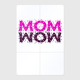 Магнитный плакат 2Х3 с принтом MOM в Белгороде, Полимерный материал с магнитным слоем | 6 деталей размером 9*9 см | mom | wow | женское | мама | розовый | текст