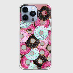Чехол для iPhone 13 Pro с принтом Пончик в Белгороде,  |  | пончик | пончики | пончики с глазурью | разноцветная глазурь | яркая посыпка