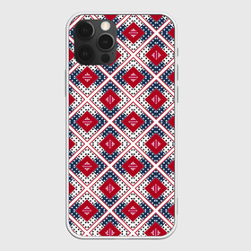 Чехол для iPhone 12 Pro Max с принтом Красно-синий плед -клетка в Белгороде, Силикон |  | Тематика изображения на принте: абстрактный | геометрический | красный | плед | пэчворк | синий | современный | этнический