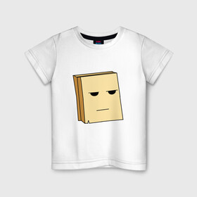 Детская футболка хлопок с принтом Бумажная доска в Белгороде, 100% хлопок | круглый вырез горловины, полуприлегающий силуэт, длина до линии бедер | ucet | webm | анонимус | лицо | пакет