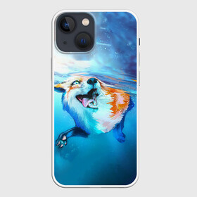 Чехол для iPhone 13 mini с принтом ПЛЫВУЩАЯ ЛИСИЧКА в Белгороде,  |  | animal | art | fox | swim | water | вода | животные | звери | красота | лиса | лисичка | плутовка | река | рисунок | рыжая | фыр фыр