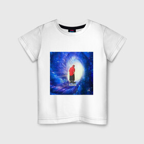 Детская футболка хлопок с принтом Adios в Белгороде, 100% хлопок | круглый вырез горловины, полуприлегающий силуэт, длина до линии бедер | adios | адидас | бабуля | бабушка | вселенная | космос | мемы | портал | прощание | черная дыра