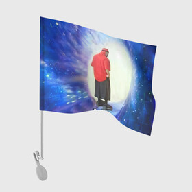Флаг для автомобиля с принтом Adios в Белгороде, 100% полиэстер | Размер: 30*21 см | adios | адидас | бабуля | бабушка | вселенная | космос | мемы | портал | прощание | черная дыра