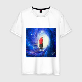 Мужская футболка хлопок с принтом Adios в Белгороде, 100% хлопок | прямой крой, круглый вырез горловины, длина до линии бедер, слегка спущенное плечо. | adios | адидас | бабуля | бабушка | вселенная | космос | мемы | портал | прощание | черная дыра