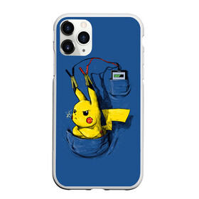 Чехол для iPhone 11 Pro матовый с принтом Пикачу - зарядка в Белгороде, Силикон |  | anime | pikachu | pokemon | poket monster | poketmon | аниме | анимэ | карманные монстры | пикачу | покемон