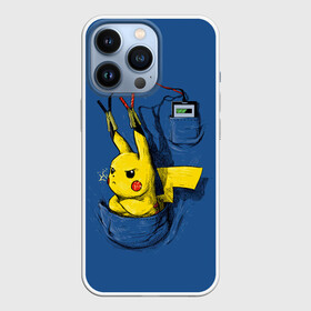 Чехол для iPhone 13 Pro с принтом Пикачу   зарядка в Белгороде,  |  | anime | pikachu | pokemon | poket monster | poketmon | аниме | анимэ | карманные монстры | пикачу | покемон