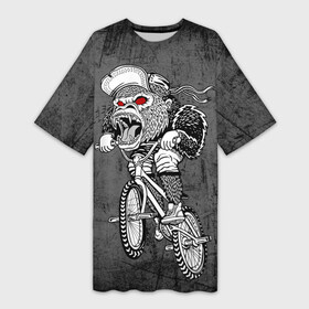 Платье-футболка 3D с принтом Junk Ride в Белгороде,  |  | bike | bmx | gorilla | mtb | ride | бэм | вело | велосипед | велоспорт | горилла | поездка