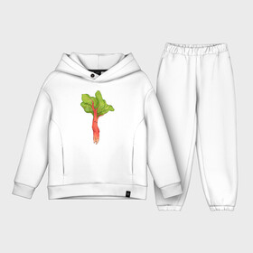 Детский костюм хлопок Oversize с принтом Ревень в Белгороде,  |  | арт | зелень | красный | мило | милота | овощ | овощи | ревень | рисунок | свежие овощи | свежий овощ | свежий продукт