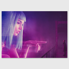 Поздравительная открытка с принтом Blade Runner знаменитый кадр в Белгороде, 100% бумага | плотность бумаги 280 г/м2, матовая, на обратной стороне линовка и место для марки
 | blade runner 2049 | cyberpunk | future | hologram | neon | ryan gosling | бегущий по лезвию 2049 | будущее | голограмма | киберпанк | неон | райан гослинг | фильмы