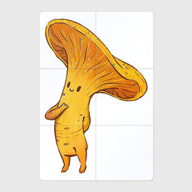 Магнитный плакат 2Х3 с принтом Лисичка в Белгороде, Полимерный материал с магнитным слоем | 6 деталей размером 9*9 см | арт | гриб | грибочек | грибы | лисичка | мило | милота | рисунок | рыжий гриб | свежие грибы | свежий гриб | свежий продукт