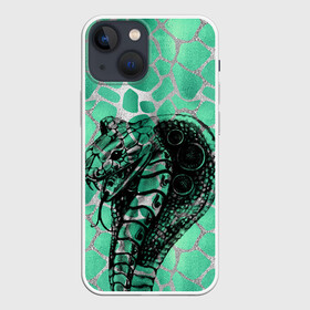 Чехол для iPhone 13 mini с принтом Кобра. Змеиный стиль в Белгороде,  |  | змеи | змеиная | змеиная кожа | змеиный | змея | кобра | механическая | рисунок | робот | узор