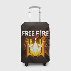 Чехол для чемодана 3D с принтом FREE FIRE GRAND MASTER в Белгороде, 86% полиэфир, 14% спандекс | двустороннее нанесение принта, прорези для ручек и колес | 3d | 3д | ff | free fire | freefire | garena | garena free fire | garona | garona red line | grand master | red line | гарена | гарона | геометрия | паттерн | плиты | разлом | соты | текстура | фре фаер | фри фаер | фри файр | фрии фаер | фрифаер | фрифай