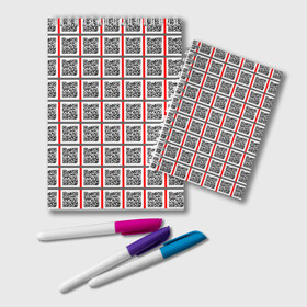 Блокнот с принтом Почитай Игнатова QR в Белгороде, 100% бумага | 48 листов, плотность листов — 60 г/м2, плотность картонной обложки — 250 г/м2. Листы скреплены удобной пружинной спиралью. Цвет линий — светло-серый
 | Тематика изображения на принте: code | qr | square | квадраты | клетка | код | узор