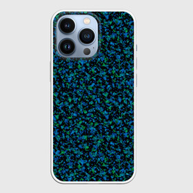Чехол для iPhone 13 Pro с принтом Абстрактный зелено синий узор в Белгороде,  |  | абстрактный | вкрапления | зеленый | молодежный | мраморный | синий | современный | черный и синий