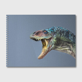 Альбом для рисования с принтом Хищный динозавр | Dino (Z) в Белгороде, 100% бумага
 | матовая бумага, плотность 200 мг. | dino | dinosauria | дино | динозавр | парк юрского | хищный динозавр | чудовище | юрский период | ящер | ящерица