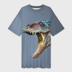Платье-футболка 3D с принтом Хищный динозавр | Dino (Z) в Белгороде,  |  | dino | dinosauria | дино | динозавр | парк юрского | хищный динозавр | чудовище | юрский период | ящер | ящерица
