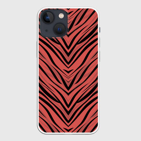 Чехол для iPhone 13 mini с принтом Полосатый тигровый узор в Белгороде,  |  | абстрактный | коричневый | модный | оранжево коричневый | полосатый узор | терракотовый | тигровый | топовый