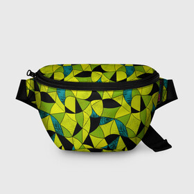 Поясная сумка 3D с принтом Гранжевый яркий зеленый  в Белгороде, 100% полиэстер | плотная ткань, ремень с регулируемой длиной, внутри несколько карманов для мелочей, основное отделение и карман с обратной стороны сумки застегиваются на молнию | абстрактный | гранжевая текстура | зеленый | летний | молодежный | современный | ярко желтый