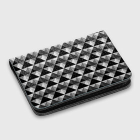 Картхолдер с принтом с принтом Современный геометрический  в Белгороде, натуральная матовая кожа | размер 7,3 х 10 см; кардхолдер имеет 4 кармана для карт; | абстрактный | геометрический фигуры | модный | полигональный | популярный | треугольники | черно белый