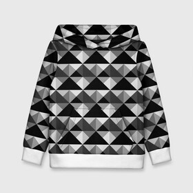 Детская толстовка 3D с принтом Современный геометрический  в Белгороде, 100% полиэстер | двухслойный капюшон со шнурком для регулировки, мягкие манжеты на рукавах и по низу толстовки, спереди карман-кенгуру с мягким внутренним слоем | абстрактный | геометрический фигуры | модный | полигональный | популярный | треугольники | черно белый