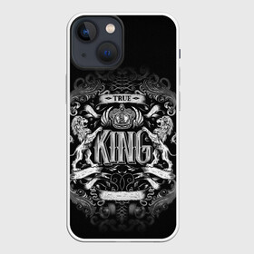 Чехол для iPhone 13 mini с принтом КОРОЛЕВСКИЙ ЧЁРНЫЙ в Белгороде,  |  | король | корона | лев | размытие | узоры. символ
