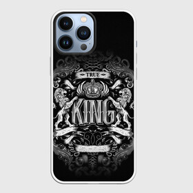 Чехол для iPhone 13 Pro Max с принтом КОРОЛЕВСКИЙ ЧЁРНЫЙ в Белгороде,  |  | король | корона | лев | размытие | узоры. символ