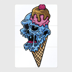 Магнитный плакат 2Х3 с принтом Horror ice cream в Белгороде, Полимерный материал с магнитным слоем | 6 деталей размером 9*9 см | fear | halloween | horror | hype | ice cream | jaw | skull | teeth | зубы | мороженое | пасть | ужас | хайп | хэллоуин | череп