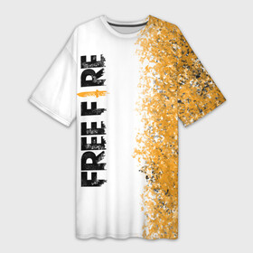 Платье-футболка 3D с принтом FREE FIRE (Фри Фаер) в Белгороде,  |  | ff | free fire | game | gamer | games | garena | pro gamer | гарена | гексагон | игра | текстура | фри фаер | фф