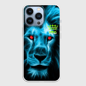 Чехол для iPhone 13 Pro с принтом ЛЕВ ЦАРЬ ЗВЕРЕЙ в Белгороде,  |  | зверь | король | лев | неон | спокойствие | хищник | шерсть