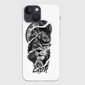 Чехол для iPhone 13 mini с принтом Время львов прошло в Белгороде,  |  | геометрический лев | лев и цветы льва | созвездие льва | черное молоко