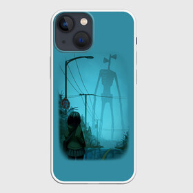 Чехол для iPhone 13 mini с принтом СИРЕНОГОЛОВЫЙ И ДЕВОЧКА в Белгороде,  |  | siren head | гуманоид | игра | монстр | сиреноголовый | существо | хоррор