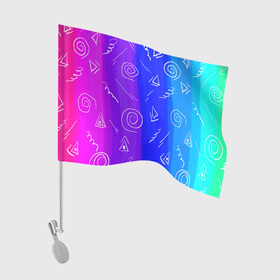 Флаг для автомобиля с принтом Арт абстракция  в Белгороде, 100% полиэстер | Размер: 30*21 см | abstract | art | drawing | illustration | белый | мел | принт | розовый | фон