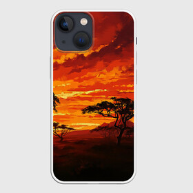 Чехол для iPhone 13 mini с принтом АФРИКАНСКАЯ САВАННА в Белгороде,  |  | Тематика изображения на принте: африка | деревья | живопись | закат | засуха | искуство | облака | пейзаж | пустыня | рисунок | саванна