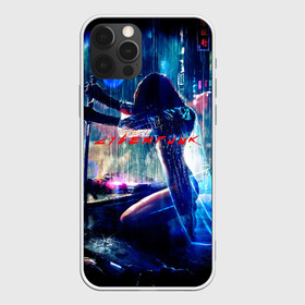 Чехол для iPhone 12 Pro Max с принтом cyberpunk девушка с катаной в Белгороде, Силикон |  | Тематика изображения на принте: город | девушка | дождь | катана | машины | найтсити | неон