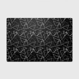 Головоломка Пазл магнитный 126 элементов с принтом Черно-белый геометрический  в Белгороде, полимерный материал с магнитным слоем | 126 деталей, размер изделия —  180*270 мм | абстрактный | геометрические фигуры | монохромный | мужской | треугольники | черный и белый | черный фон