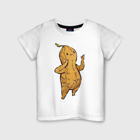 Детская футболка хлопок с принтом Арахис в Белгороде, 100% хлопок | круглый вырез горловины, полуприлегающий силуэт, длина до линии бедер | арахис | арт | мило | милота | орех | орехи | рисунок | свежие орехи | свежий орех | свежий продукт