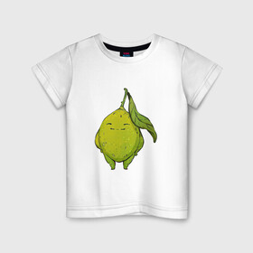 Детская футболка хлопок с принтом Лайм в Белгороде, 100% хлопок | круглый вырез горловины, полуприлегающий силуэт, длина до линии бедер | арт | лайм | мило | милота | рисунок | свежие фрукты | свежий продукт | свежий фрукт | фрукт | фрукты