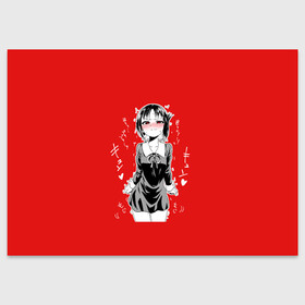Поздравительная открытка с принтом Госпожа Кагуя сердится бака в Белгороде, 100% бумага | плотность бумаги 280 г/м2, матовая, на обратной стороне линовка и место для марки
 | ahegao | anime | chika | girl | kaguya | love is war kaguya sama | manga | sempai | senpai | аниме | госпожа кагуя | госпожа кагуя в любви как на войне | девочка | девушка | кагуя | манга | цундере | чика