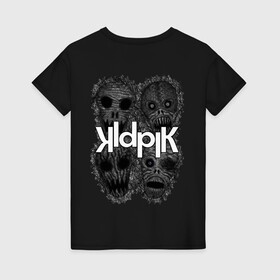 Женская футболка хлопок с принтом Четыре головы зомби в Белгороде, 100% хлопок | прямой крой, круглый вырез горловины, длина до линии бедер, слегка спущенное плечо | cryptid | logo | monster | дендроид | мертвец | палач