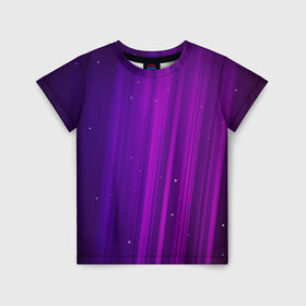 Детская футболка 3D с принтом ВОЛШЕБНЫЙ СВЕТ в Белгороде, 100% гипоаллергенный полиэфир | прямой крой, круглый вырез горловины, длина до линии бедер, чуть спущенное плечо, ткань немного тянется | блики | звёзды | лучи | полосы | приломление | свет