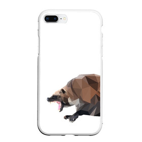 Чехол для iPhone 7Plus/8 Plus матовый с принтом Росомаха в Белгороде, Силикон | Область печати: задняя сторона чехла, без боковых панелей | животное | зверь | злость | куница | медведь | милое животное | полигональный | росомаха | собака