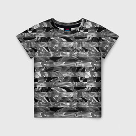 Детская футболка 3D с принтом Черно -белый полосатый узор в Белгороде, 100% гипоаллергенный полиэфир | прямой крой, круглый вырез горловины, длина до линии бедер, чуть спущенное плечо, ткань немного тянется | абстрактный | молодежный | монохромный | полосатый узор | полосы | современный | черный и белый