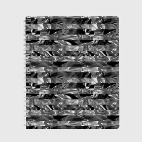 Тетрадь с принтом Черно -белый полосатый узор в Белгороде, 100% бумага | 48 листов, плотность листов — 60 г/м2, плотность картонной обложки — 250 г/м2. Листы скреплены сбоку удобной пружинной спиралью. Уголки страниц и обложки скругленные. Цвет линий — светло-серый
 | абстрактный | молодежный | монохромный | полосатый узор | полосы | современный | черный и белый