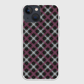 Чехол для iPhone 13 mini с принтом Темный серый узор в клетку в Белгороде,  |  | бордовый и серый | клетка | клетчатый узор | плед | серный | темный | шотландка