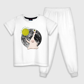 Детская пижама хлопок с принтом Миги в Белгороде, 100% хлопок |  брюки и футболка прямого кроя, без карманов, на брюках мягкая резинка на поясе и по низу штанин
 | kiseijuu | migi | parasite | parasyte | миги | паразит
